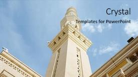  Presentation with islamic - Theme having islamic holy place at medina background and a light blue colored foreground