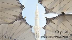  Presentation with islamic - Beautiful PPT layouts featuring islamic holy place at medina backdrop and a light gray colored foreground