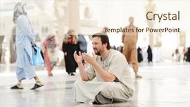  Presentation with islamic - PPT theme with race god - islamic holy place background and a cream colored foreground