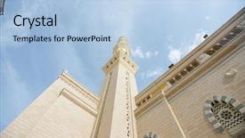  Presentation with islamic - Theme with medina - islamic holy place background and a light blue colored foreground