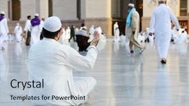  Presentation with god - PPT layouts featuring race god - muslim praying background and a lemonade colored foreground