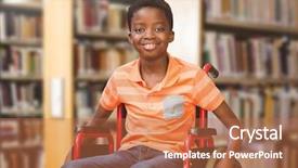  Presentation with digital books - Amazing presentation design having mading books - digital composite of disabled boy backdrop and a coral colored foreground