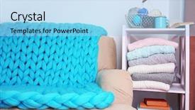  Presentation with clothing wooden clothes hanger object - Audience pleasing slides consisting of mading books - hand made clothes backdrop and a light blue colored foreground