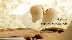  Presentation with book love heart - Cool new presentation with mading books - heart made from book pages backdrop and a lemonade colored foreground