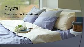  Presentation with bed - Slide deck enhanced with mading books - made-up bed with blue bed background and a mint green colored foreground