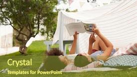  Presentation with home garden - PPT layouts with mading books - mother and daughter playing background and a tawny brown colored foreground