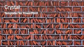  Presentation with london - Cool new slide deck with mading books - wall of a library backdrop and a tawny brown colored foreground