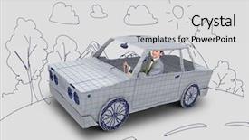  Presentation with driving - Slides enhanced with mading books - young man driving car made background and a light gray colored foreground