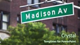  Presentation with new york city - Slide set with madison avenue sign in new background and a tawny brown colored foreground