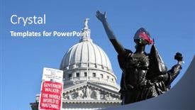  Presentation with wisconsin - Presentation design consisting of madison-wi-feb-19-signs background and a teal colored foreground