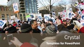  Presentation with welcome back - Colorful presentation theme enhanced with madison-wi-mar-12-crowds backdrop and a tawny brown colored foreground
