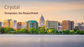  Presentation with wisconsin - Amazing presentation theme having madison wisconsin usa downtown skyline at dusk on lake monona backdrop and a lemonade colored foreground