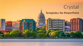  Presentation with wisconsin - Audience pleasing slide deck consisting of madison-wisconsin-usa-downtown-skyline backdrop and a yellow colored foreground