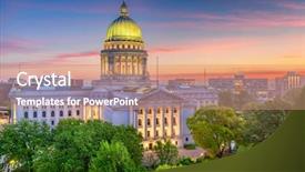  Presentation with wisconsin - Cool new PPT theme with madison wisconsin usa state capitol backdrop and a coral colored foreground
