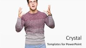  Presentation with elegant man in glasses optics - Audience pleasing presentation design consisting of madness - young handsome man wearing glasses backdrop and a white colored foreground