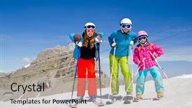  Presentation with happy holiday - Amazing slides having madonna - skiing winter fun - happy backdrop and a light gray colored foreground
