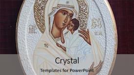  Presentation with craft for kids child art - Theme enhanced with madonna with the child background and a light gray colored foreground