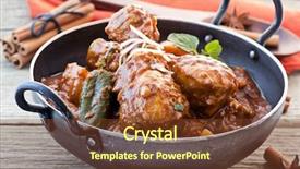  Presentation with chicken - Cool new PPT theme with madras - chicken vindaloo backdrop and a tawny brown colored foreground