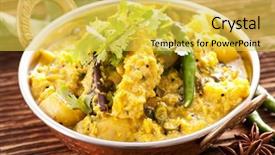  Presentation with curry - Cool new PPT theme with madras - fish curry backdrop and a yellow colored foreground