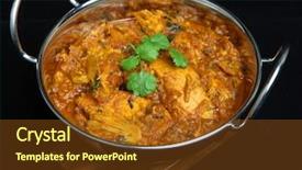  Presentation with chicken curry - Slide deck featuring madras - indian chicken curry in balti background and a  colored foreground