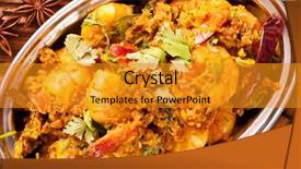  Presentation with traditional indian drink masala chai - Cool new PPT theme with madras - prawns in masala fry backdrop and a gold colored foreground