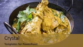  Presentation with chicken curry - Colorful presentation design enhanced with madras - traditional indian curry chicken backdrop and a  colored foreground