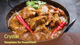  Presentation with indian traditional - Amazing slide deck having madras - traditional indian curry lamb masala backdrop and a red colored foreground