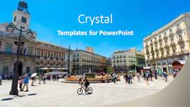  Presentation with sol - Slide set featuring madrid-june-18-tourists-visit background and a light gray colored foreground