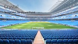  Presentation with real madrid football - Cool new theme with madrid-march-8-empty-santiago backdrop and a light blue colored foreground
