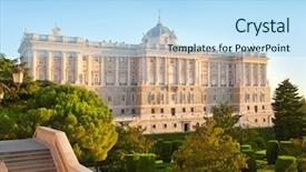  Presentation with architecture - Beautiful slides featuring madrid palacio de oriente monument backdrop and a sky blue colored foreground