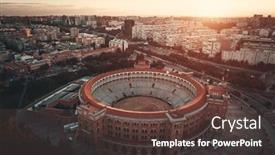  Presentation with historical buildings - PPT layouts enhanced with madrid-plaza-de-toros-de background and a tawny brown colored foreground