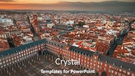  Presentation with historical buildings - PPT layouts enhanced with madrid-plaza-mayor-aerial-view background and a tawny brown colored foreground
