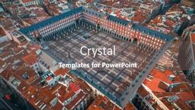  Presentation with historical buildings - PPT theme with madrid-plaza-mayor-aerial-view background and a gray colored foreground