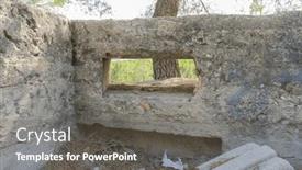  Presentation with civil war - Slide set with madrid-s-historic-bunker-remnants background and a gray colored foreground