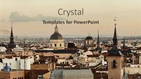  Presentation with buildings - Amazing theme having madrid-skyline-rooftop-view backdrop and a lemonade colored foreground