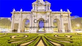  Presentation with travel madrid - Amazing PPT layouts having madrid spain at puerta de backdrop and a coral colored foreground