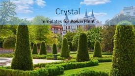 Presentation with green botanical - Slides having madrid-spain-buen-retiro-park background and a light blue colored foreground