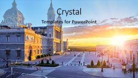  Presentation with lamps - Audience pleasing presentation consisting of madrid spain cathedral santa maria backdrop and a light blue colored foreground