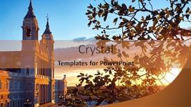  Presentation with catholic history santa maria - Amazing PPT layouts having madrid-spain-cathedral-santa-maria backdrop and a coral colored foreground