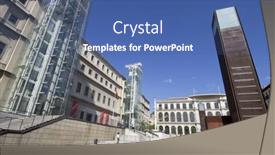  Presentation with museum exhibition - PPT layouts having madrid-spain-june-7-reina background and a ocean colored foreground