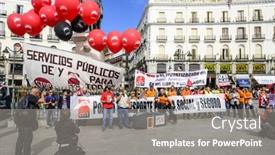  Presentation with sol - Audience pleasing presentation theme consisting of pensive red-haired beard man in sunglasses and denim shirt on gray background backdrop and a light gray colored foreground