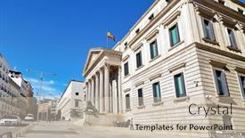  Presentation with congress - Presentation theme having madrid-spain-october-27-2015 background and a soft green colored foreground