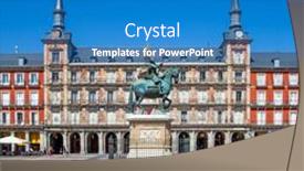  Presentation with equestrian - Presentation theme having madrid-spain-september-6-2016 background and a  colored foreground