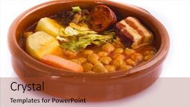  Presentation with spanish food - Amazing presentation design having madrid stew on earthenware pot backdrop and a tawny brown colored foreground