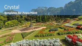  Presentation with thailand - Slides enhanced with mae fah luang garden located on doi tung in northern thailand background and a teal colored foreground