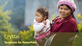  Presentation with tribe - Slide set with mae-klang-luang-thailand-december background and a tawny brown colored foreground