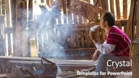  Presentation with water boil - Theme consisting of mae-klang-luang-thailand-february background and a  colored foreground