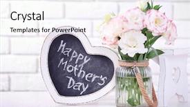  Presentation with brick - Amazing slide deck having dia das maes - frame and flowers for mother's backdrop and a white colored foreground