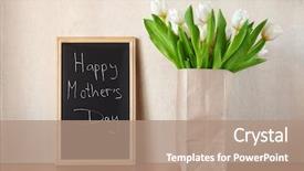  Presentation with happy mothers day - Slide deck having dia das maes - happy mother's day background and a coral colored foreground