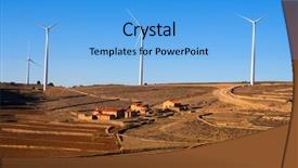  Presentation with windmills - Slide set featuring maestrazgo in castellon windmills with traditional rural life at spain background and a light blue colored foreground